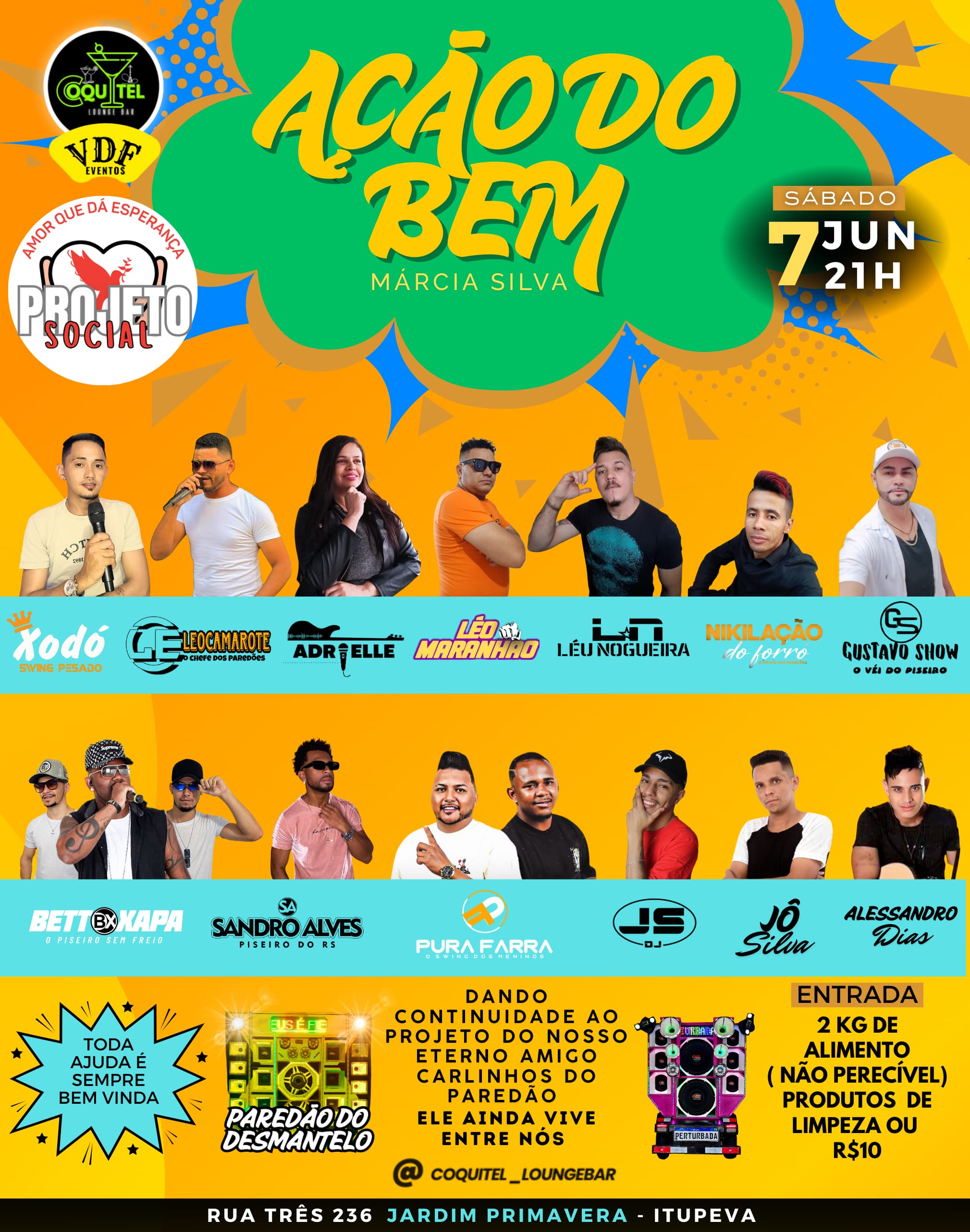 Evento “Ação do Bem” acontece hoje, às 21h